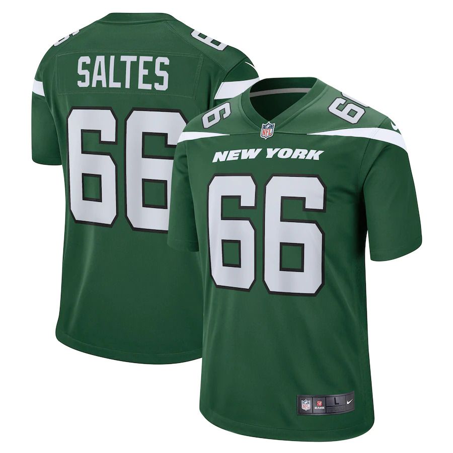 Men New York Jets #66 Teton Saltes Nike Gotham Green Game NFL Jersey